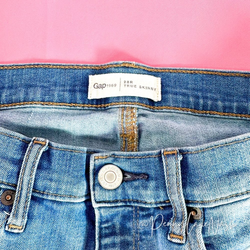Gap 1969 True Skinny Ankle Jeans Blue Size 28R - Picture 4 of 11